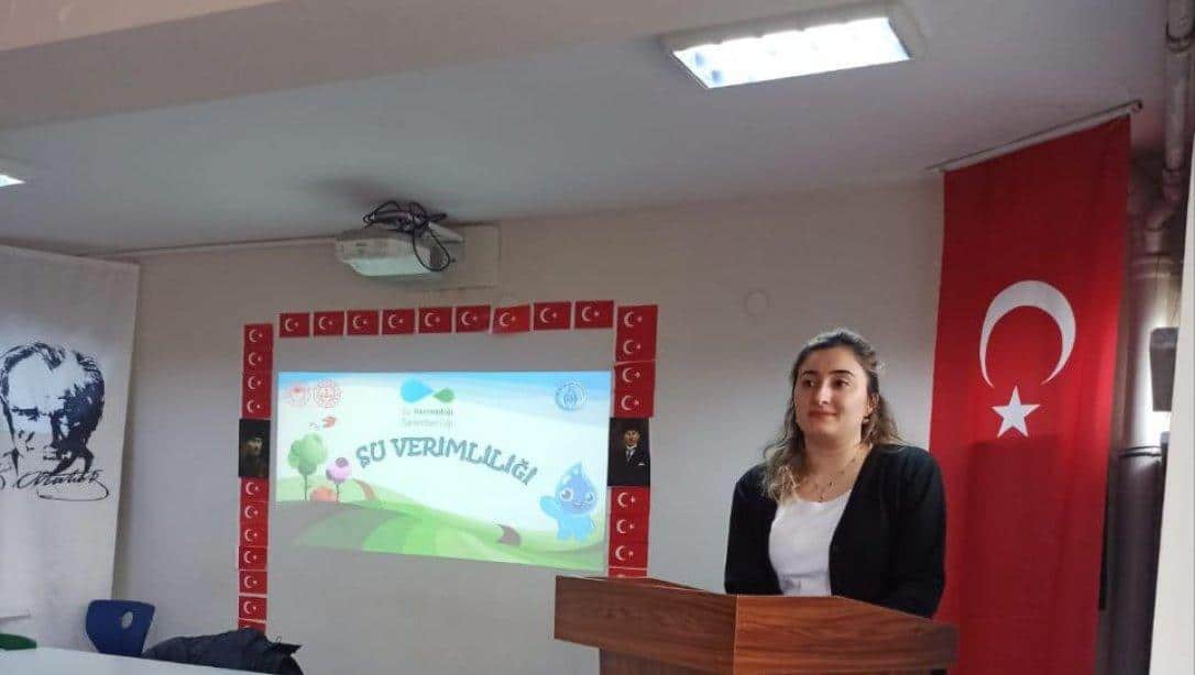 Su Verimliliği Seferberliği Kapsamında Öğretmenlerimize Şehit Seher Yaşar Kız Anadolu İmam Hatip Lisesin'de Eğitici Eğitimi Verildi